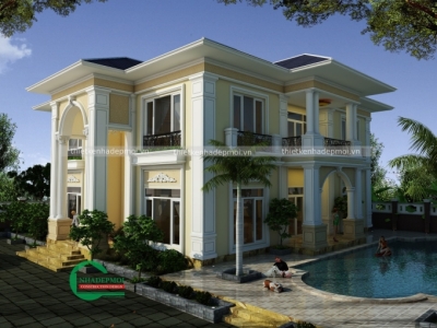 Mẫu biệt thự sân vườn  2 tầng