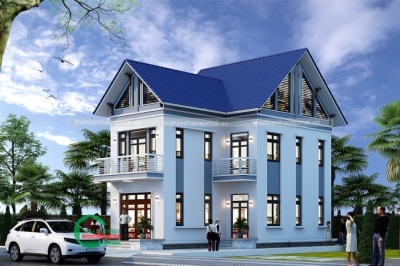 Mẫu biệt thự mini 90m2 1 trệt 1 lầu mái thái anh chinh - msnmn9020