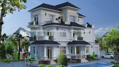 Mẫu biệt thự sân vườn phong cách kiểu châu âu