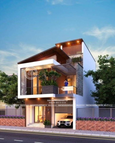 Biệt thự phố 2 tầng thiết kế mái xéo độc đáo tại đồng nai