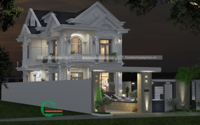 Mẫu biệt thự 2 tầng mái thái hiện đại