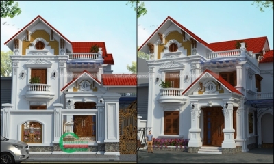 Mẫu biệt thự phố 2 tầng tân cổ điển