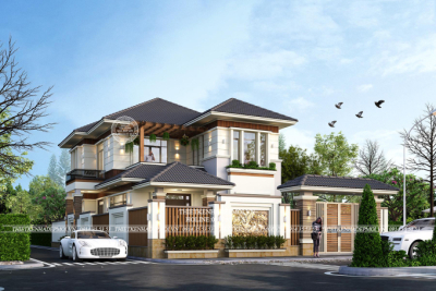 Mẫu biệt thự 2 tầng mini với thiết kế duyên dáng 