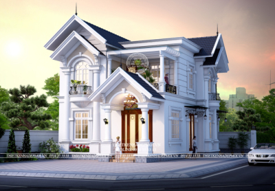 Mẫu biệt thự đẹp 2 tầng chiều ngang 8m sang trọng