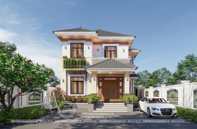 Mẫu biệt thự mái nhật 2 tầng hiện đại - sang trọng