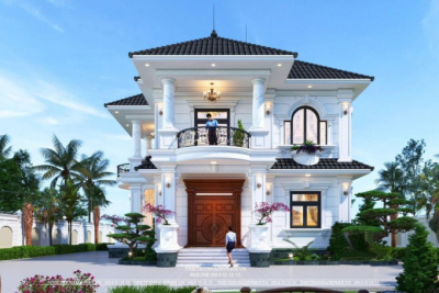 Mẫu biệt thự mái nhật 2 tầng nhà chị na bình dương