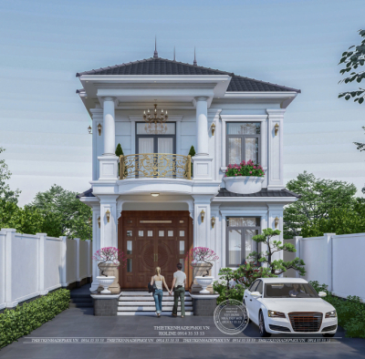Mẫu biệt thự mái nhật 2 tầng phong cách tân cổ điển