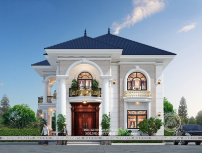Mẫu biệt thự mái nhật 2 tầng phong cách tân cổ