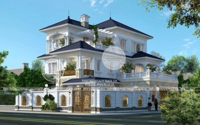 Mẫu biệt thự pháp 3 tầng nhà chú sáu ở bình dương