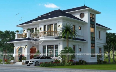 Mẫu biệt thự sân vườn 2 tầng anh hùng ở tiền giang