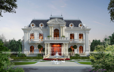 Mẫu biệt thự sân vườn 2 tầng bán cổ điển anh thái ở tây ninh