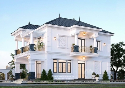 Mẫu biệt thự sân vườn 2 tầng mái nhật - anh hải (bình dương)