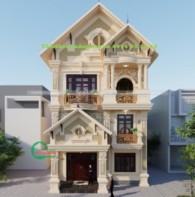 Mẫu biệt thự tân cổ điển 2 tầng.