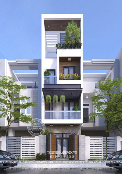 Mẫu nhà 1 trệt 2 lầu sân thượng gia đình anh nhân ở dĩ an bình dương
