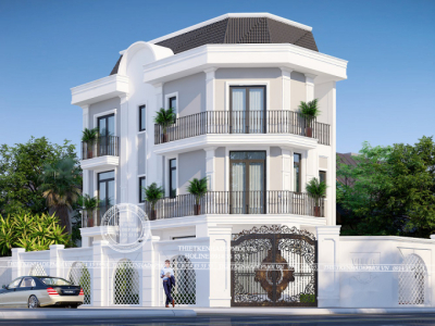 Mẫu nhà 3 tầng 2 mặt tiền phong cách hiện đại diện tích 8,6x20m2