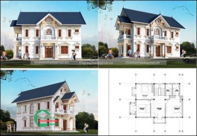 Mẫu nhà đẹp 1 trệt 1 lầu mái thái đẹp 120m2 anh phương - msnmt2020