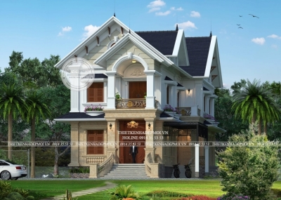 Mẫu nhà mái thái 2 tầng đẹp