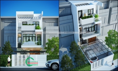 Mẫu nhà phố 1 trệt 2 lầu 6x20 phong cách hiện đại anh kỳ - msnp2020a