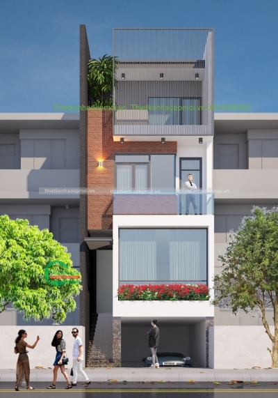 Mẫu nhà phố 1 trệt 2 lầu có bán hầm 