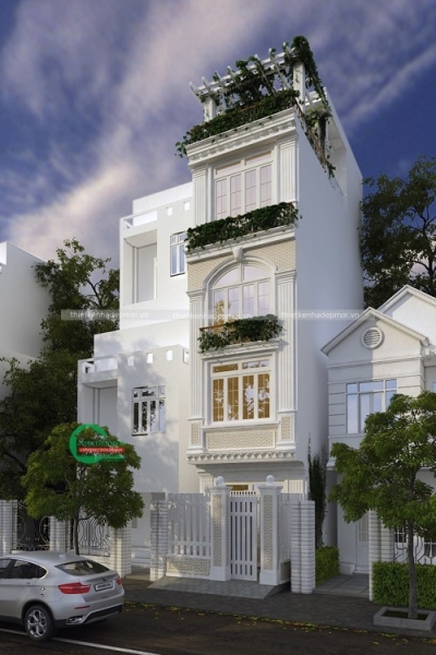 Mẫu nhà phố 1 trệt 3 lầu sân thượng
