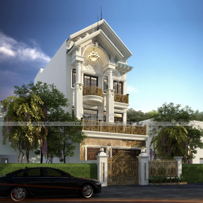 Cùng khám phá mẫu nhà phố 3 tầng mái thái kết hợp kinh doanh sang trọng nhất 2021