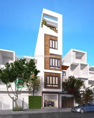 Mẫu nhà phố đẹp 1 trệt 4 lầu hiện đại