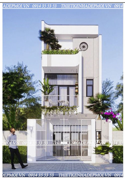 Mẫu nhà phố đẹp 3 tầng thiết kế hiện đại tinh tế