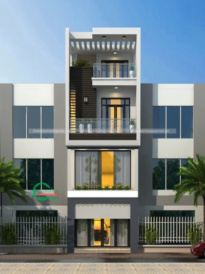 Mẫu nhà phố hiện đại 4 tầng sang trọng