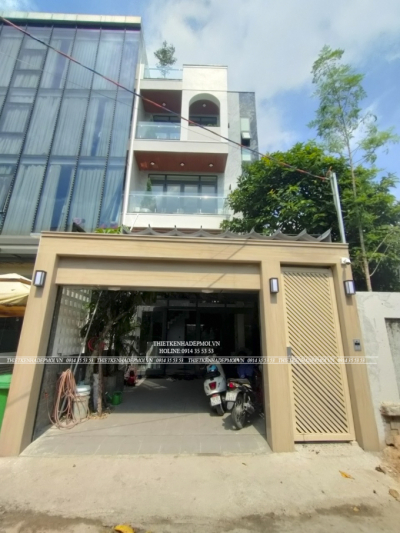 Hình ảnh thi công thực tế nhà phố hiện đại 5 tầng đẹp mắt tại thủ đức