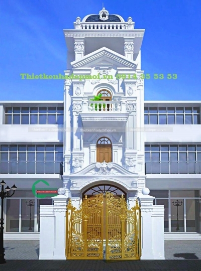Mẫu nhà phố tân cổ điển 4 tầng 6x15m.