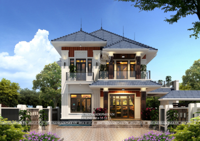 Mẫu thiết kế biệt thự đẹp 2 tầng hiện đại, thẩm mỹ cao