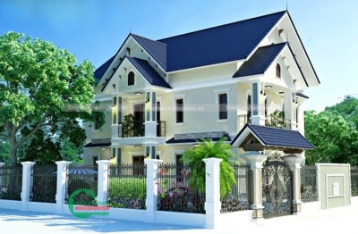 Mẫu thiết kế biệt thự vườn 11x20m mái thái hiện đại