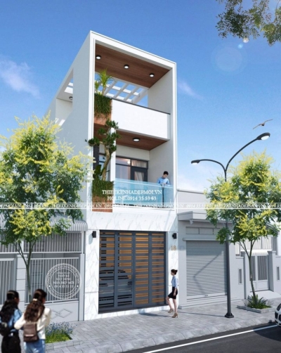 Mẫu thiết kế nhà 3 tầng 4x19m thiết kế hiện đại đơn giản