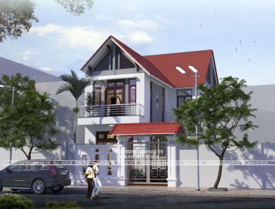 Mẫu thiết kế nhà mái thái chữ l 2 tầng hiện đại của anh khương long an