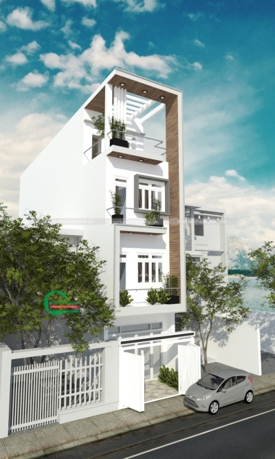 Mẫu thiết kế nhà phố 1 trệt 3 lầu dt 4x15m gò vấp.