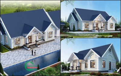 Mẫu nhà vườn mái thái có 4 phòng ngủ ở quê ms hồng - msnv7363