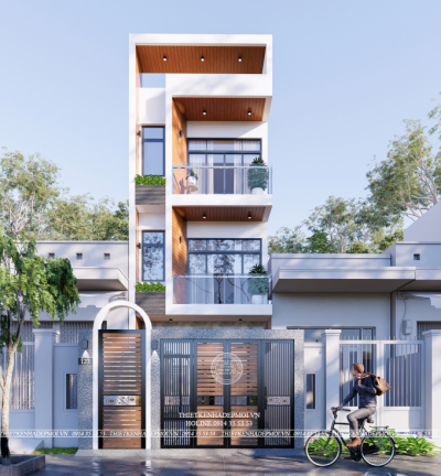 Nhà phố hiện đại 1 trệt 2 lầu mái bê tông chị hương bình dương