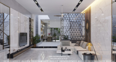 Nội thất nhà phố có phòng gym hiện đại tiện ích