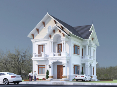 Thiết kế biệt thự 2 tầng mái thái anh cường - đồng nai
