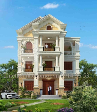Thiết kế biệt thự đẹp 3 tầng anh mỹ ở phan thiết