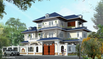 Thiết kế biệt thự hiện đại mái nhật sang trọng, nguy nga