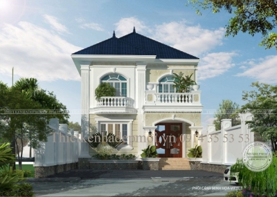 Thiết kế biệt thự mini 2 tầng