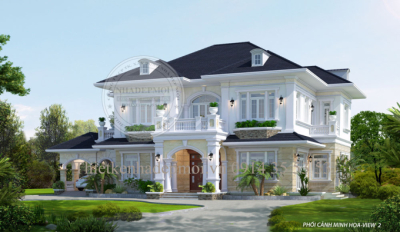 Thiết kế biệt thự sân vườn 2 tầng ấn tượng, đẹp mắt