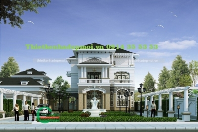 Thiết kế biệt thự sân vườn 3 tầng hiện đại, sang trọng