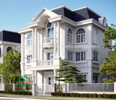 Thiết kế biệt thự tân cổ điển 3 tầng hài hòa trong từng đường nét