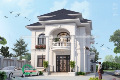 Thiết kế biệt thự tân cổ điển 3 tầng mái thái hiện đại, sang trọng