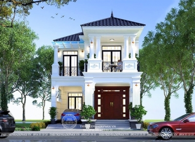 Thiết kế mẫu biệt thự 2 tầng mái nhật cổ điển, ấn tượng cho anh tuấn, vĩnh long