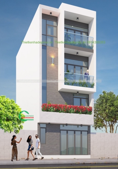Thiết kế nhà 1 trệt lửng 2 lầu hiện đại sang trọng