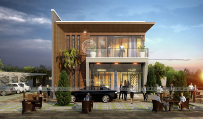 Thiết kế nhà hàng 2 tầng hiện đại chị yến ở cần thơ