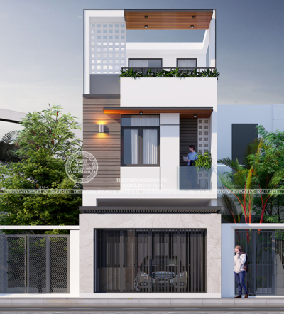 Thiết kế nhà ống hiện đại 3 tầng - anh nguyên